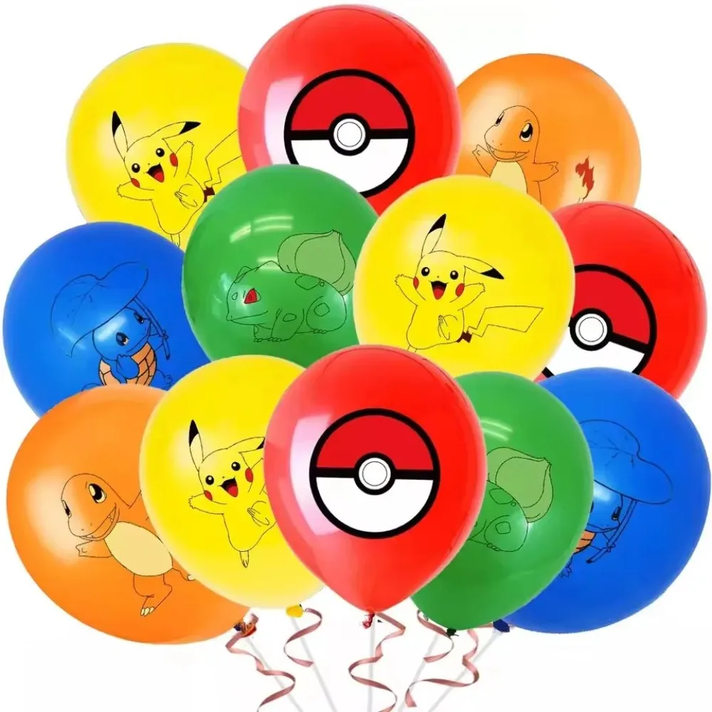 Party Supplies - 10個入り ポケモン柄 ラテックスバルーン かわいい漫画のデザイン 誕生日パーティー用品 子供向けパーティーの景品、ホームパーティーの装飾に