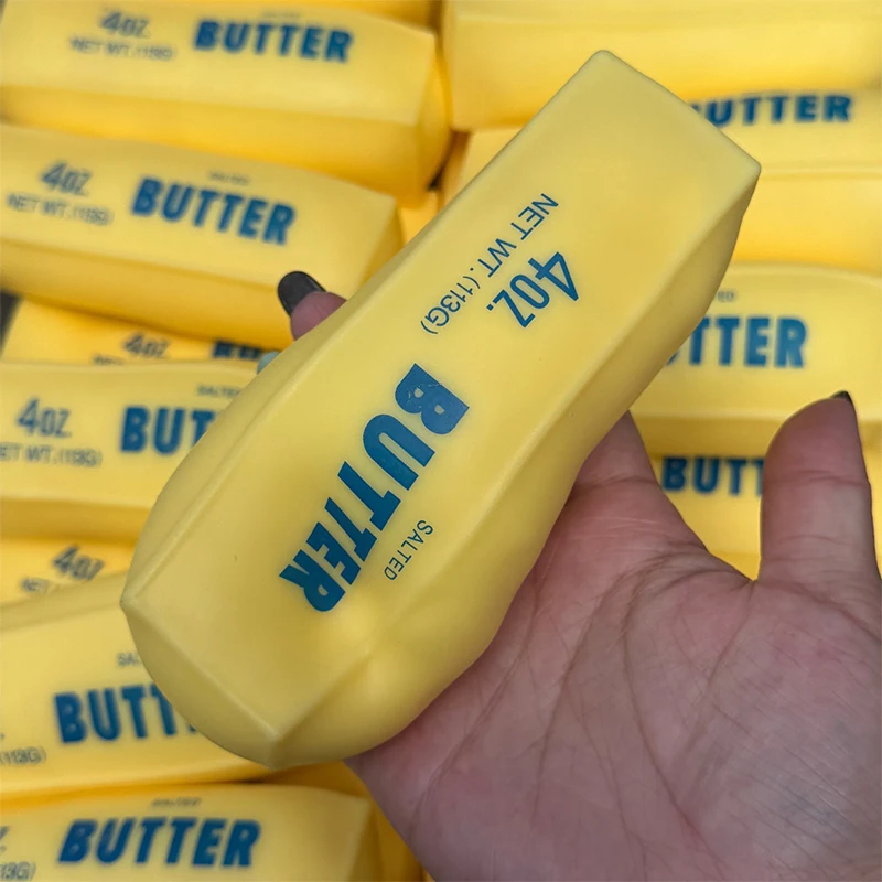 バターの形をした、握って遊べるストレス解消ボール。サクサクと - Novelty Gifts のレビューと価格