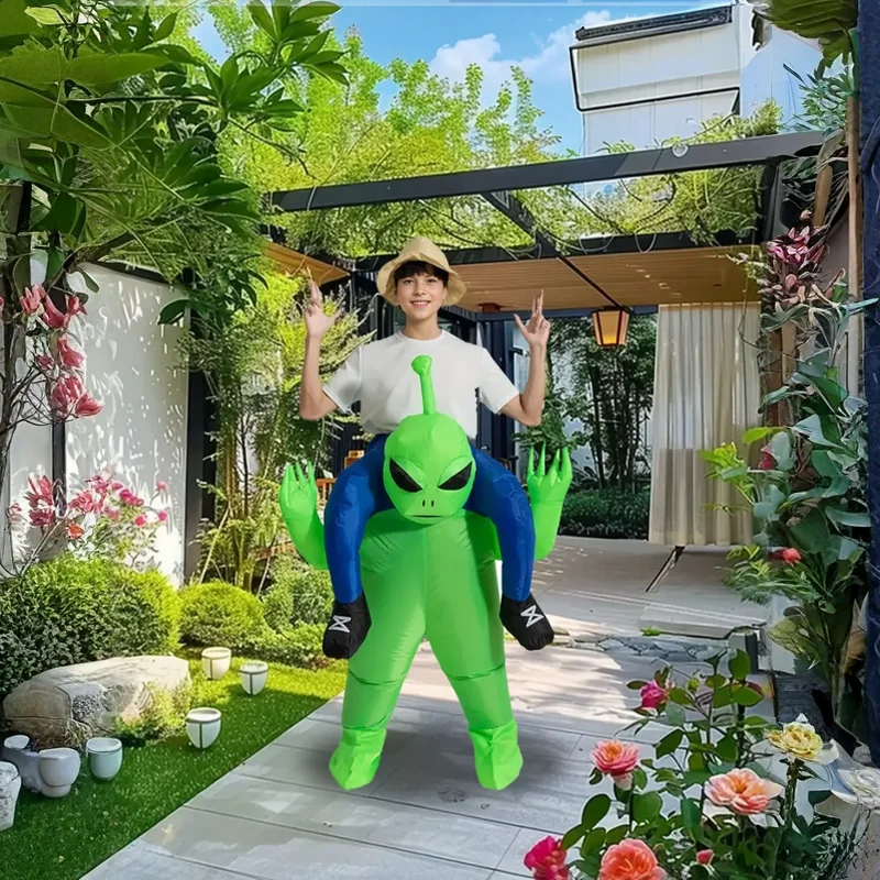 大人と子供向けの楽しいインフレータブルエイリアンコスチューム - Inflatable Dinosaur Costume Adult のレビューと価格
