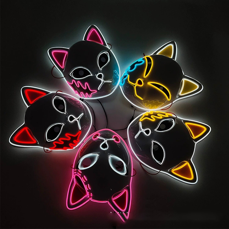 日本アニメ悪魔キツネマスクコスプレサビトマコモ炭治郎厚いプラ - Led Purge Mask Halloween のレビューと価格