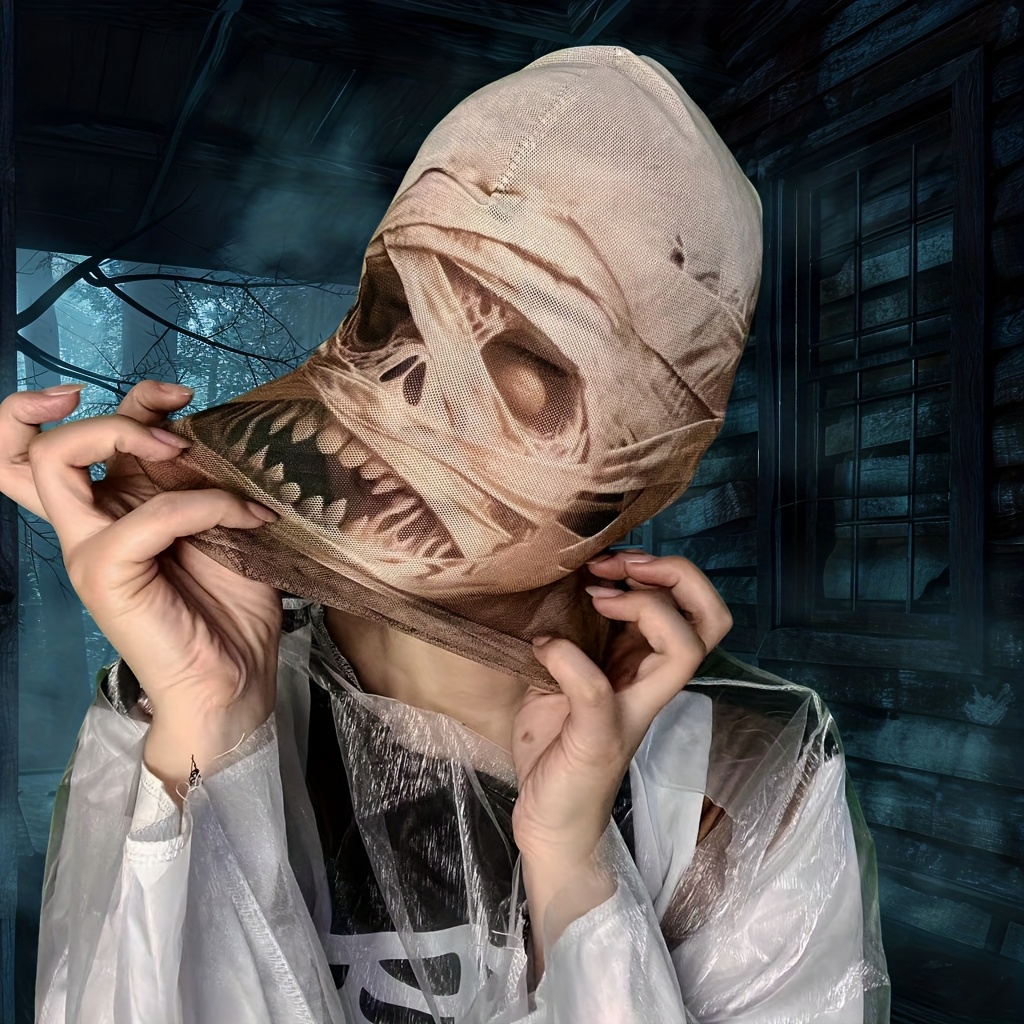 1pc マミーリップドクロスパッチワークマスクお化け屋敷小道 - Led Purge Mask Halloween のレビューと価格