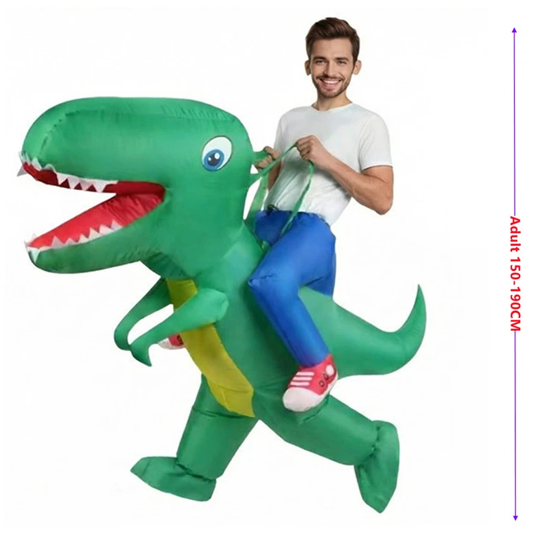 大人用、空気で膨らませて乗れるティラノサウルスのコスチューム - Inflatable Dinosaur Costume Adult のレビューと価格