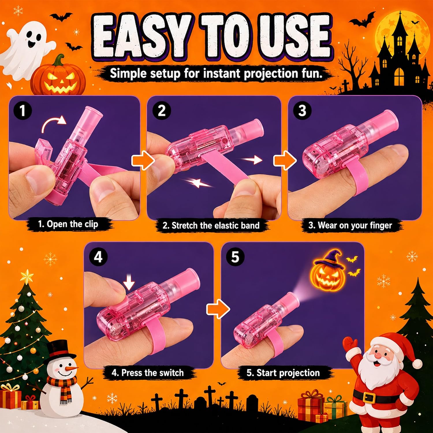 ハロウィーンの指輪ライト、クリスマスパーティー用の指輪プロジ - Glow In The Dark Party Glasses のレビューと価格