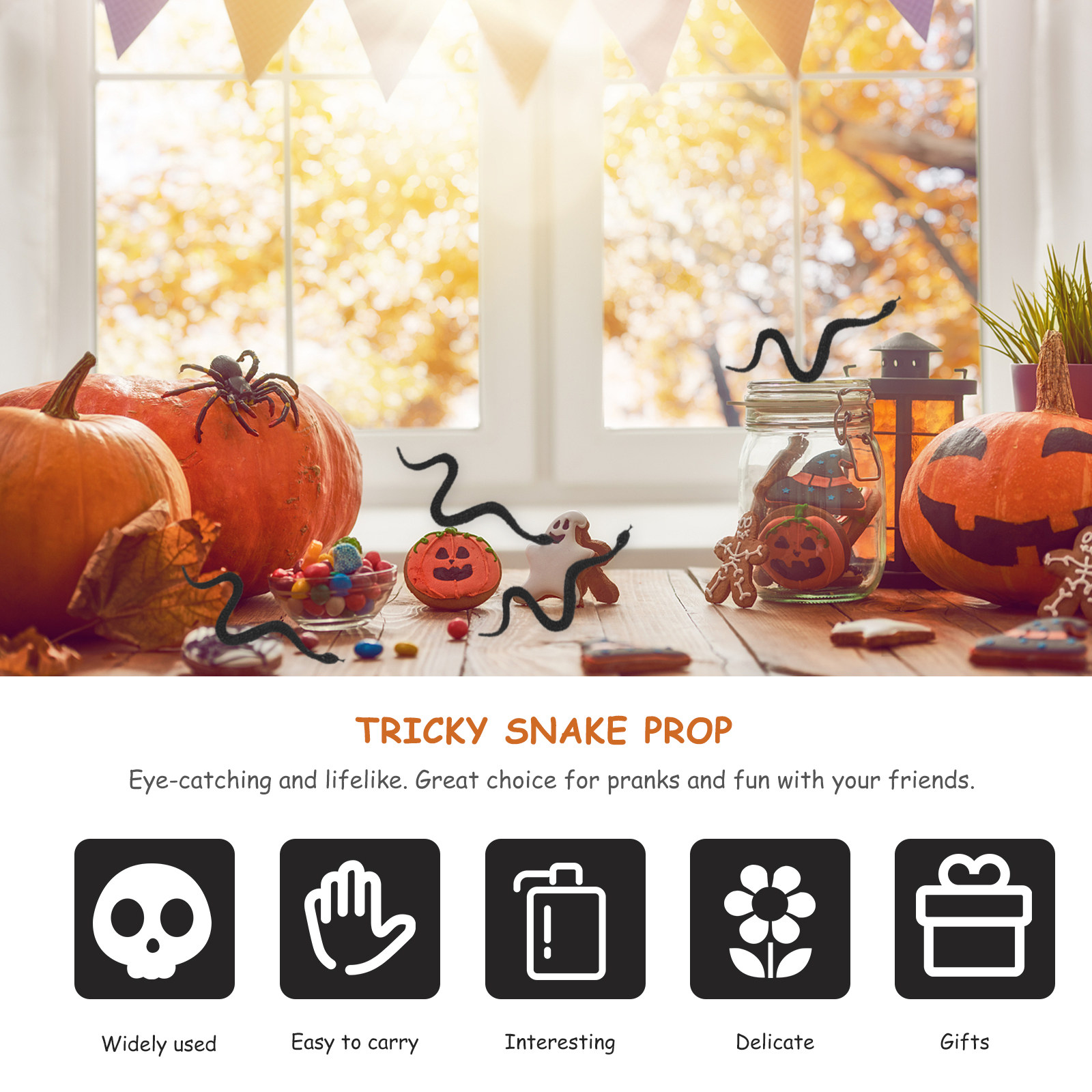 ハロウィーンの装飾やいたずらに使える、リアルな蛇の小道具10 - Prank Toys のレビューと価格