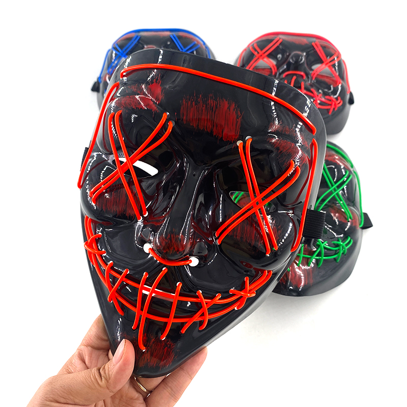 2026 ワイヤレスカラフルネオンライトパーティーマスク暗闇 - Led Purge Mask Halloween のレビューと価格