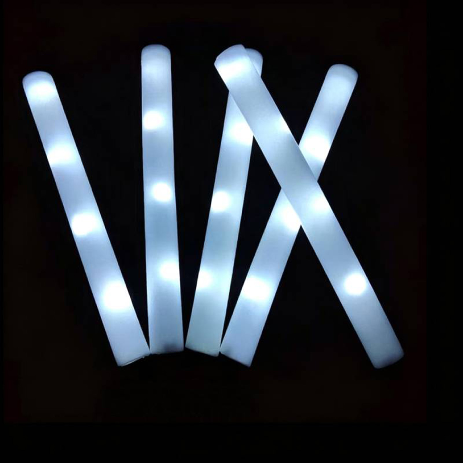 再利用可能な白色フォーム製LED発光棒、48cm、点滅するラ - Flashing Led Foam Sticks Party のレビューと価格